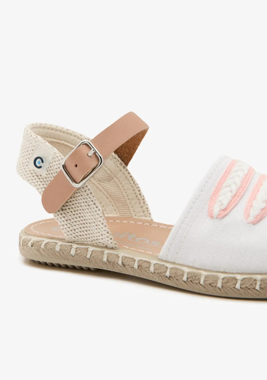 Conguitos Alpargatas Hebilla Tiras Blanco^ Alpargatas|Zapatos De Ceremonia