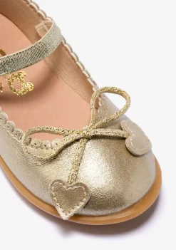 Conguitos Bailarinas De Bebé Metalizado Platino^ Bailarinas|Zapatos De Ceremonia