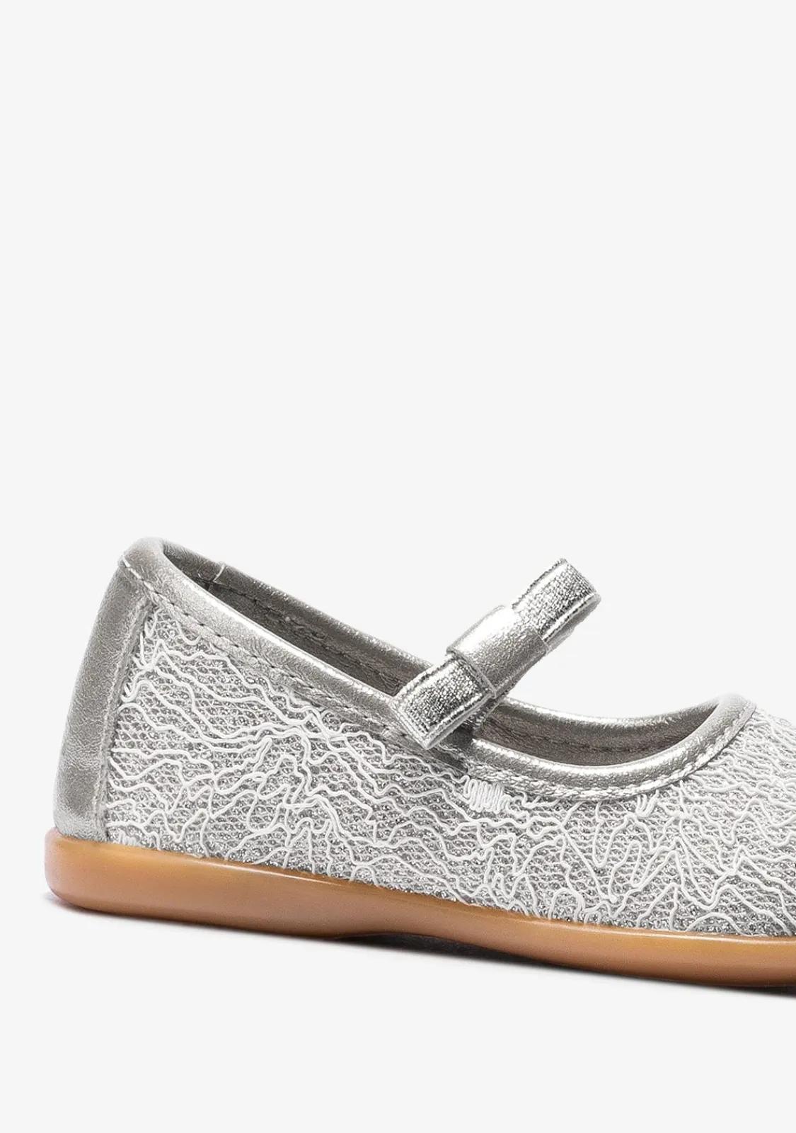 Conguitos Bailarinas De Bebé Metalizado Textura Plata^ Bailarinas|Zapatos De Ceremonia