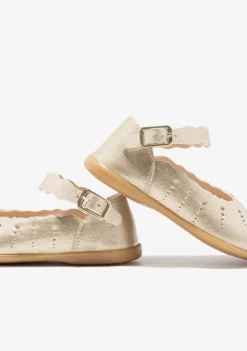 Conguitos Bailarinas De Bebé Ondas Hebilla Oro^ Bailarinas|Zapatos De Ceremonia