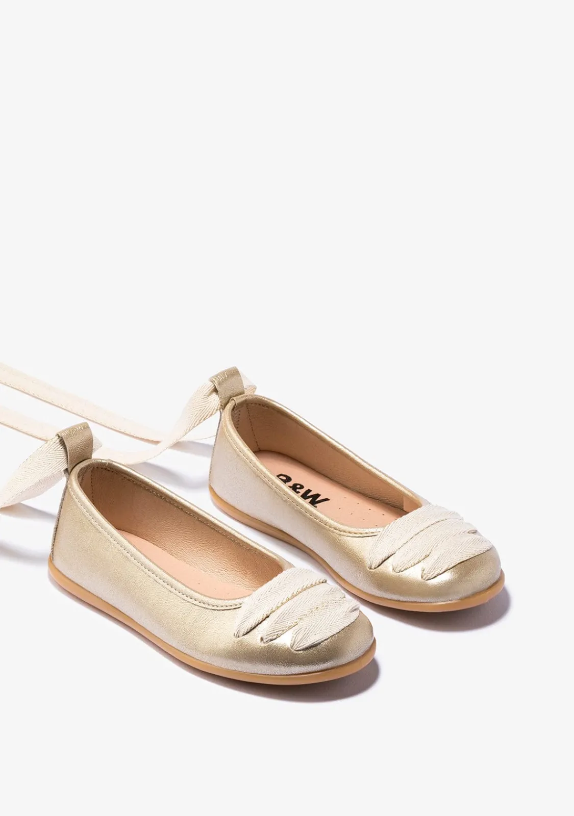 Conguitos Bailarinas De Niña Con Lazo Platino B&W^ Zapatos|Zapatos De Ceremonia