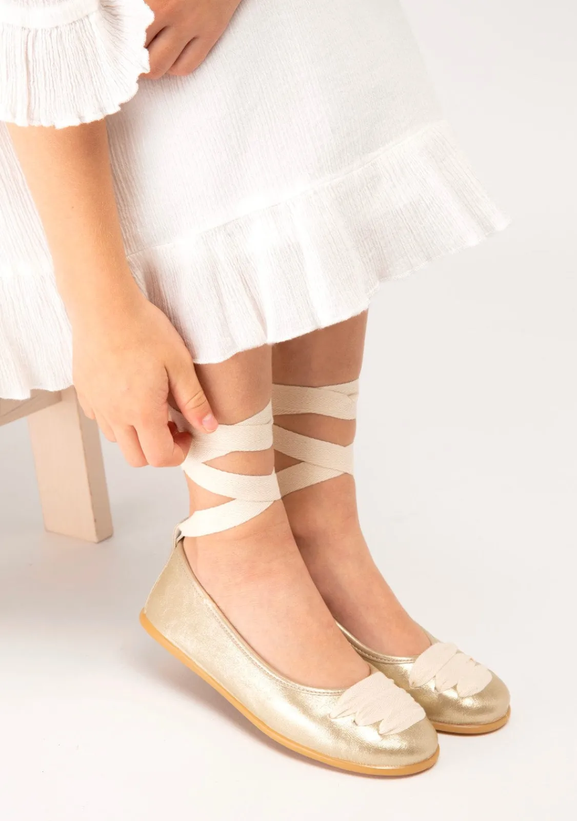 Conguitos Bailarinas De Niña Con Lazo Platino B&W^ Zapatos|Zapatos De Ceremonia
