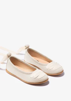 Conguitos Bailarinas De Niña Con Lazo Beige B&W^ Zapatos|Zapatos De Ceremonia