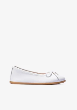 Conguitos Bailarinas De Niña Lazo Blanco Napa B&W^ Zapatos|Zapatos De Ceremonia