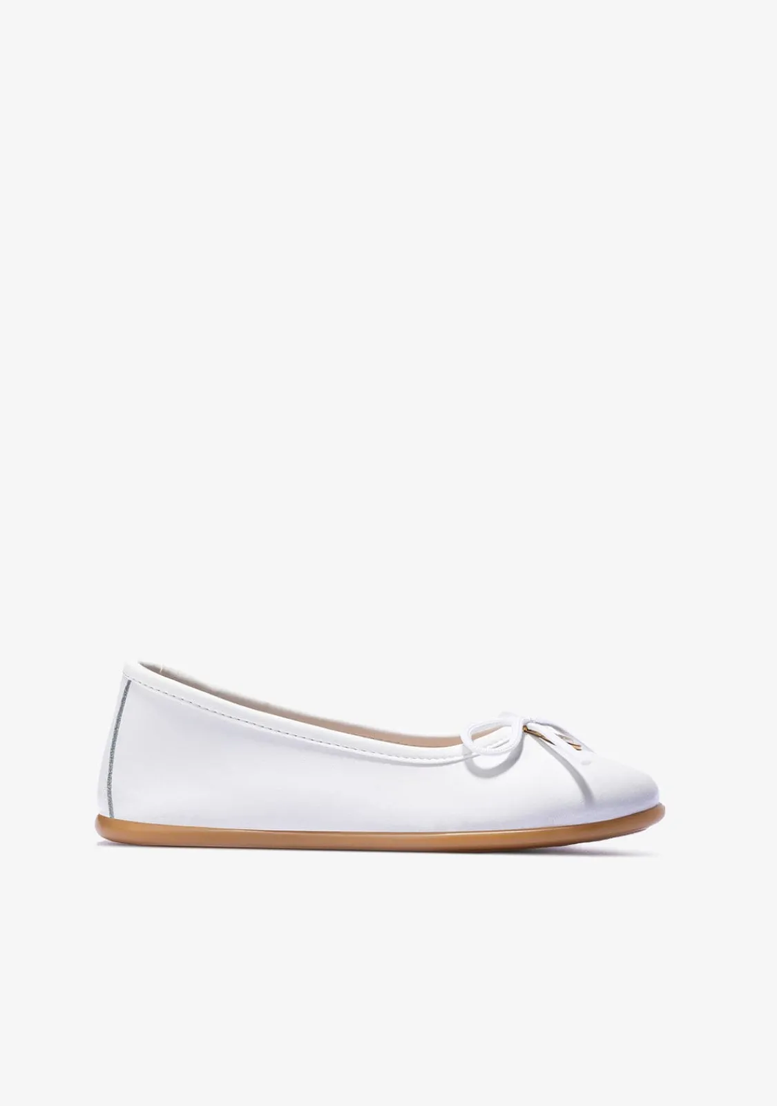 Conguitos Bailarinas De Niña Lazo Blanco Napa B&W^ Zapatos|Zapatos De Ceremonia