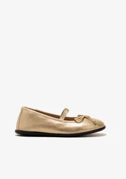Conguitos Bailarinas De Niña Metalizado Oro B&W^ Zapatos|Zapatos De Ceremonia