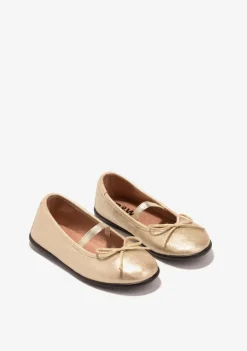 Conguitos Bailarinas De Niña Metalizado Oro B&W^ Zapatos|Zapatos De Ceremonia