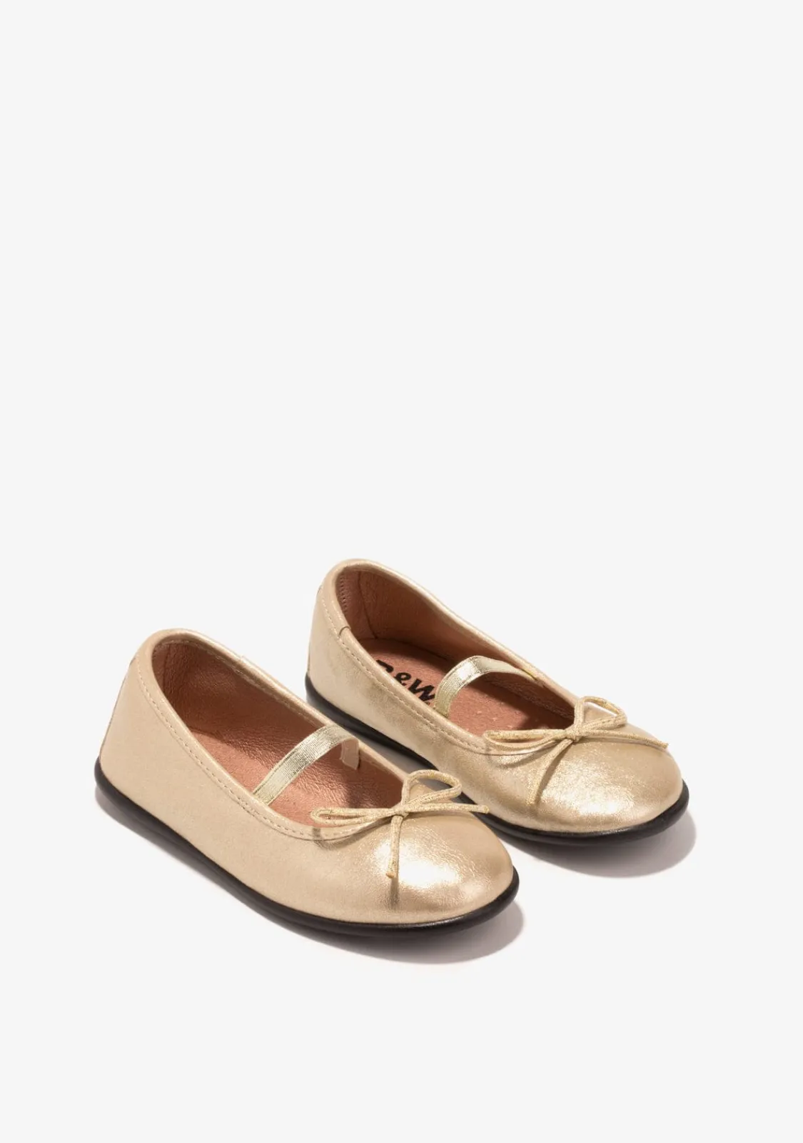 Conguitos Bailarinas De Niña Metalizado Oro B&W^ Zapatos|Zapatos De Ceremonia