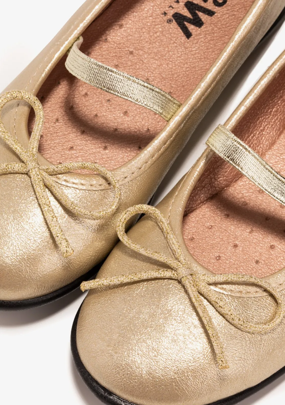 Conguitos Bailarinas De Niña Metalizado Oro B&W^ Zapatos|Zapatos De Ceremonia