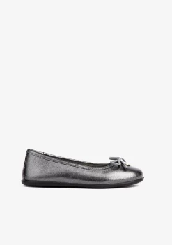 Conguitos Bailarinas De Niña Metalizado Plomo^ Zapatos|Bailarinas