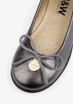 Conguitos Bailarinas De Niña Metalizado Plomo^ Zapatos|Bailarinas