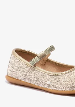 Conguitos Bailarinas De Niña Metalizado Platino^ Zapatos De Ceremonia|Bailarinas