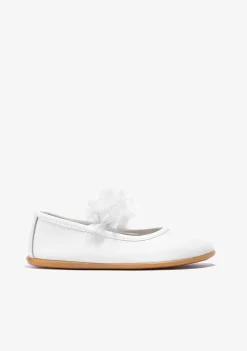 Conguitos Bailarinas De Niña Tul Napa Blanco B&W^ Zapatos|Zapatos De Ceremonia