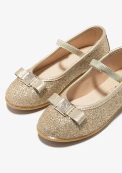 Conguitos Bailarinas Glitter Oro^ Zapatos De Ceremonia|Bailarinas