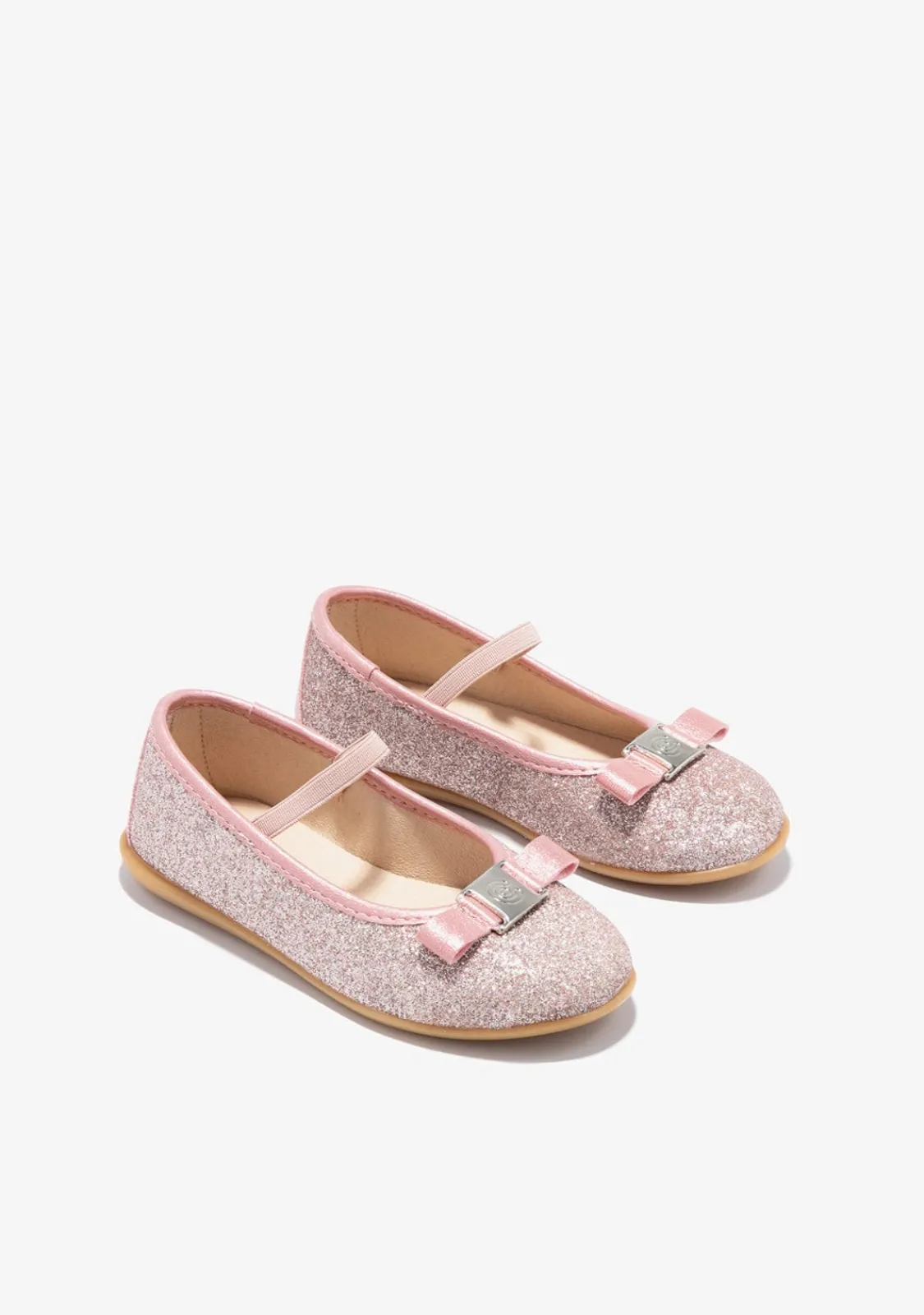 Conguitos Bailarinas Glitter Rosa^ Zapatos De Ceremonia|Bailarinas
