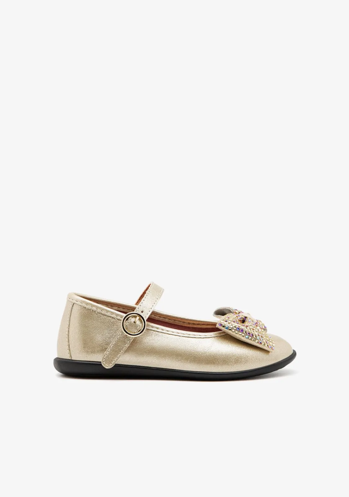 Conguitos Bailarinas Hebilla Lazo Dorado^ Bailarinas|Zapatos De Ceremonia