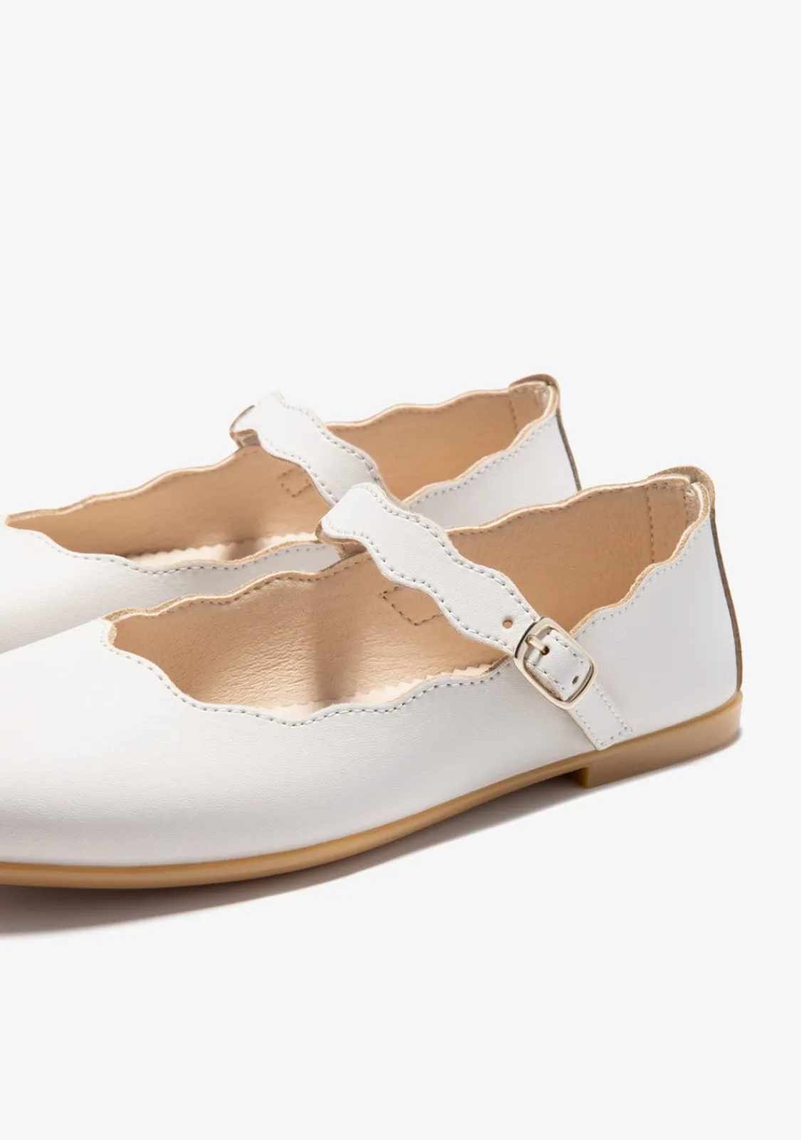 Conguitos Bailarinas Hebilla Ondas Beige B&W^ Zapatos|Zapatos De Ceremonia