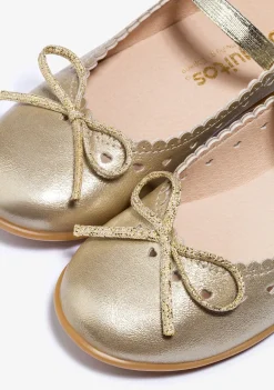 Conguitos Bailarinas Lazo Oro^ Zapatos De Ceremonia|Bailarinas