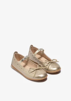 Conguitos Bailarinas Lazo Oro^ Zapatos De Ceremonia|Bailarinas