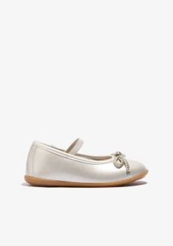 Conguitos Bailarinas Lazo Strass Blanco^ Zapatos De Ceremonia|Bailarinas