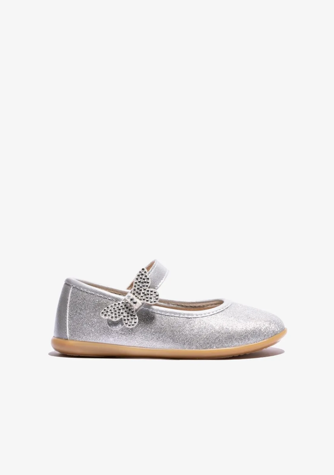 Conguitos Bailarinas Mariposa Plata^ Zapatos De Ceremonia|Bailarinas
