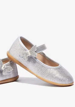 Conguitos Bailarinas Mariposa Plata^ Zapatos De Ceremonia|Bailarinas