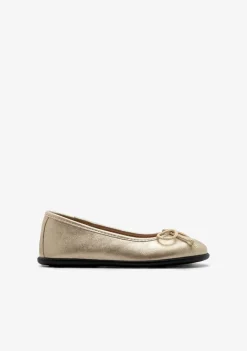 Conguitos Bailarinas Metalizadas Dorado B&W^ Zapatos|Zapatos De Ceremonia