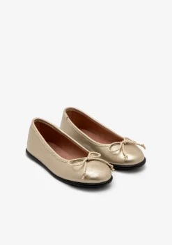Conguitos Bailarinas Metalizadas Dorado B&W^ Zapatos|Zapatos De Ceremonia