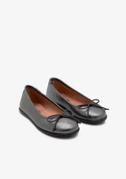 Conguitos Bailarinas Metalizadas Plomo B&W^ Zapatos|Zapatos De Ceremonia