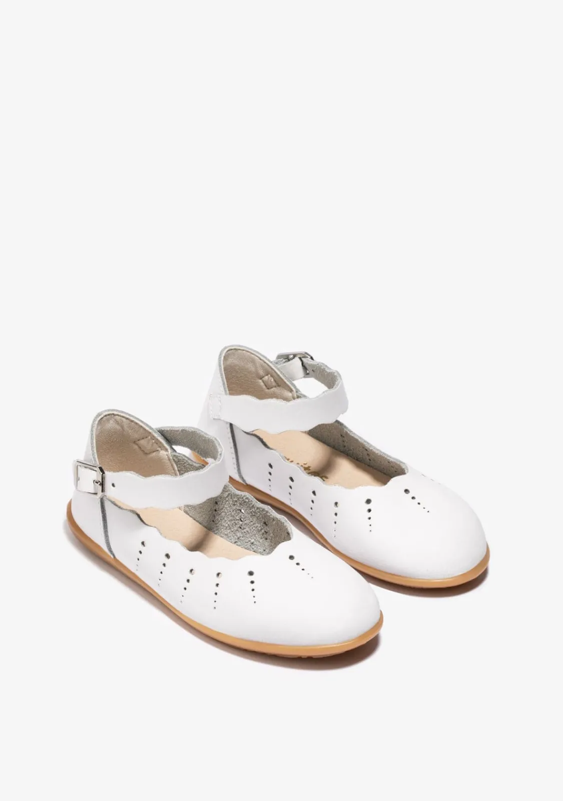 Conguitos Bailarinas Ondas Hebilla Blanco^ Zapatos De Ceremonia|Bailarinas