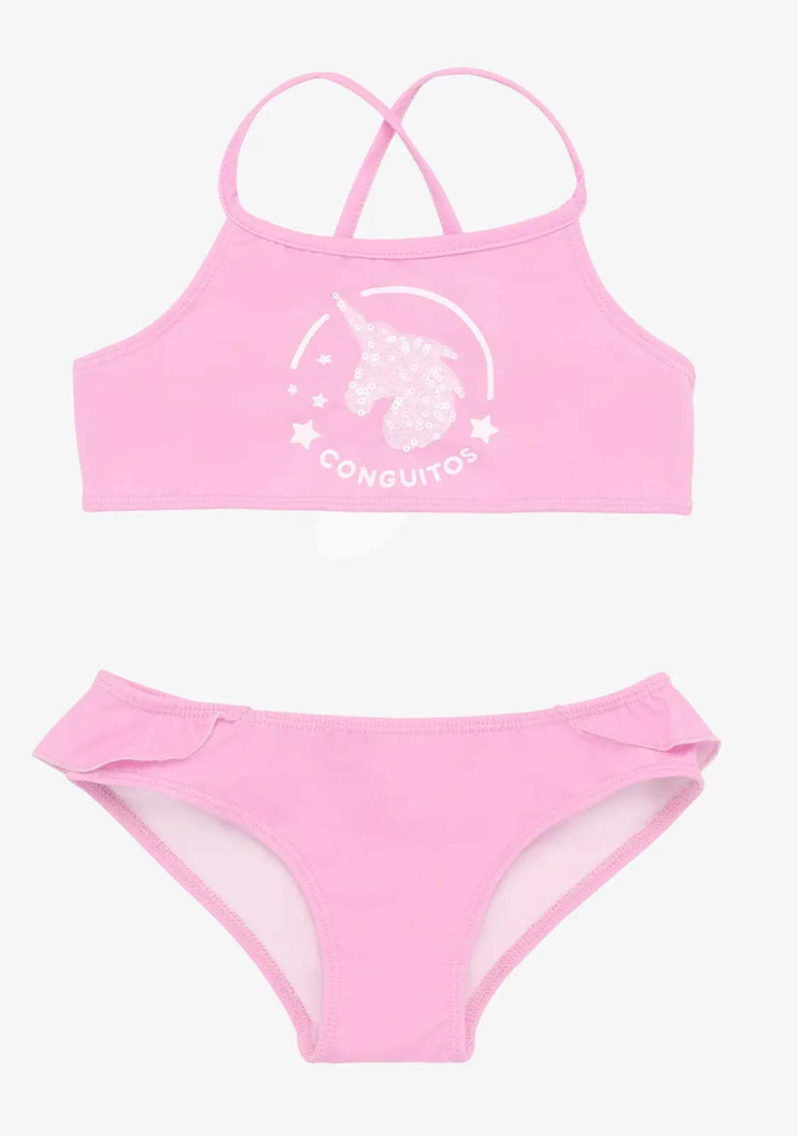 Conguitos Bikini De Niña Volante Rosa^ Baño