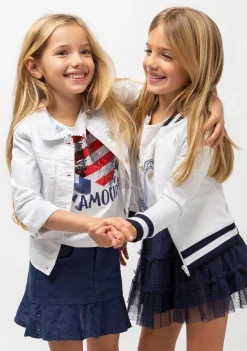 Conguitos Bomber Blanca De Niña^ Chaquetas