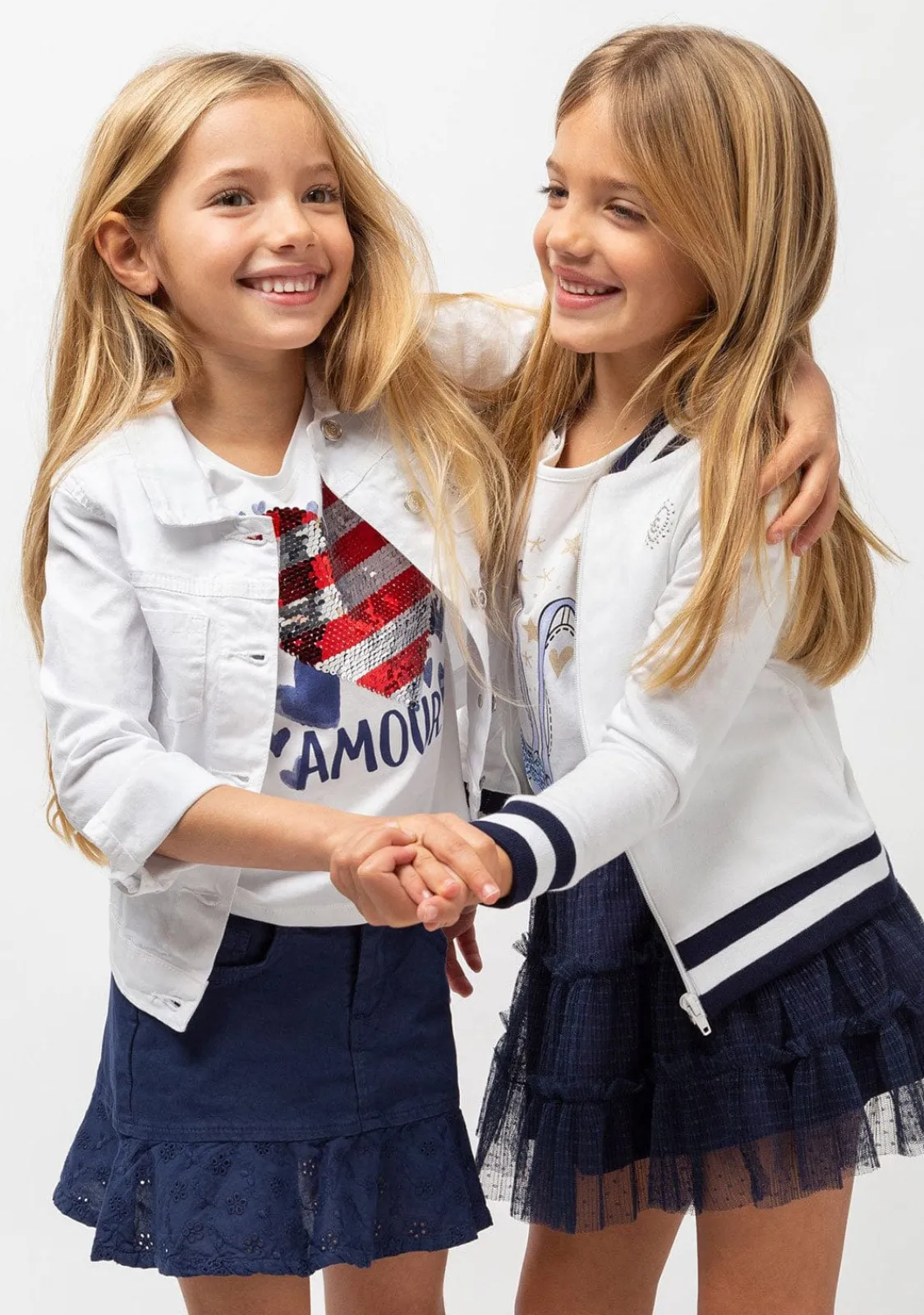 Conguitos Bomber Blanca De Niña^ Chaquetas