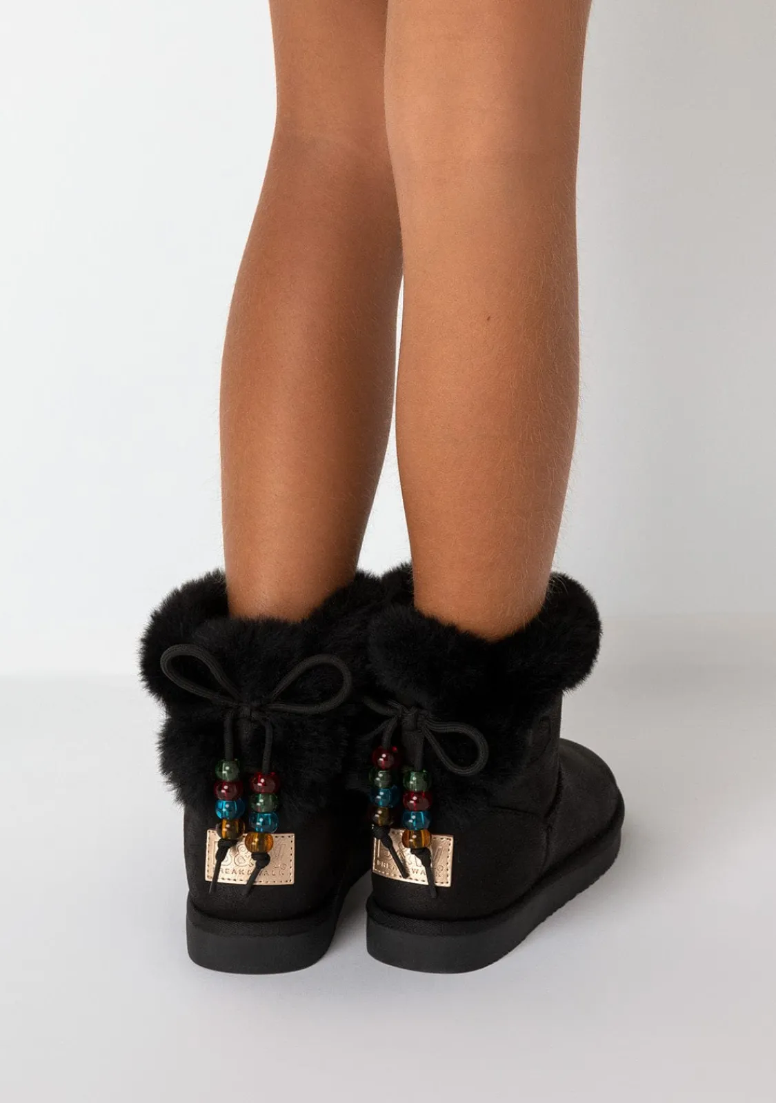 Conguitos Botas Australianas Cuentas Pelo Negro B&W^ Botas Australianas|Botas Australianas