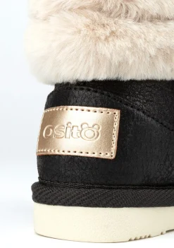 Conguitos Botas Australianas De Bebé Aviador Pelo Negro^ Botas Australianas|Botas