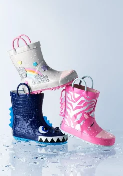 Conguitos Botas De Agua Dinosaurios Azul De Goma^ Botas De Agua|Botas De Agua
