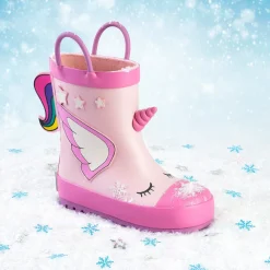 Conguitos Botas De Agua Unicornio Goma Rosa Claro^ Botas De Agua|Botas De Agua