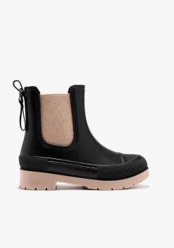 Conguitos Botas De Agua Unisex Negro Beige B&W^ Botas|Botas De Agua