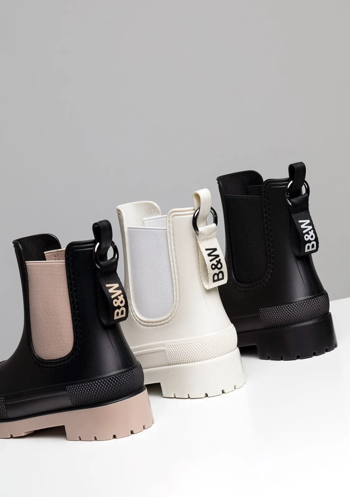 Conguitos Botas De Agua Unisex Negro Beige B&W^ Botas|Botas De Agua
