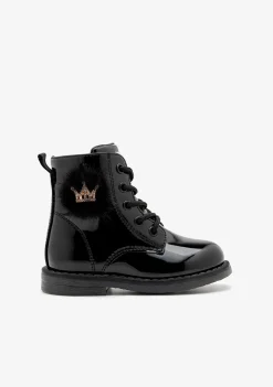 Conguitos Botas De Cordones Corona Negro^ Botas