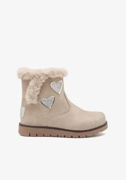 Conguitos Botas De Felpa Beige Con Corazones^ Botas|Botas