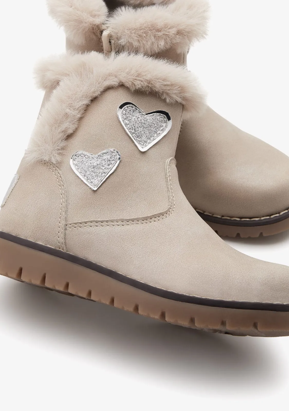 Conguitos Botas De Felpa Beige Con Corazones^ Botas|Botas