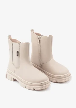 Conguitos Botas De Niña Elástico Napa Beige B&W^ Botas|Botas