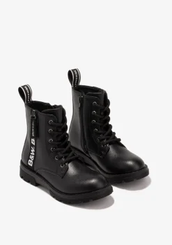 Conguitos Botas De Niña Militares Logo Negro B&W^ Botas|Botas