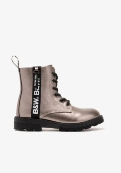 Conguitos Botas De Niña Militares Logo Plomo B&W^ Botas|Botas