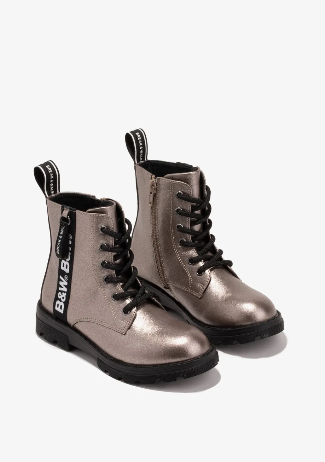 Conguitos Botas De Niña Militares Logo Plomo B&W^ Botas|Botas