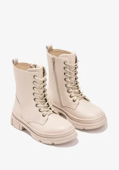 Conguitos Botas De Niña Napa Beige B&W^ Botas|Botas