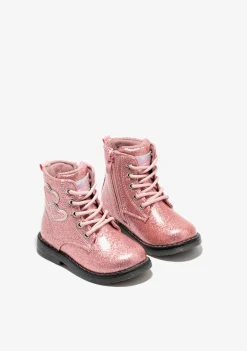 Conguitos Botines De Bebé Corazones Cordones Rosa^ Botas|Botas