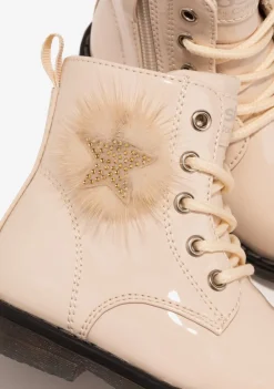 Conguitos Botines De Bebé Pompon Cordones Beige^ Botas|Botas