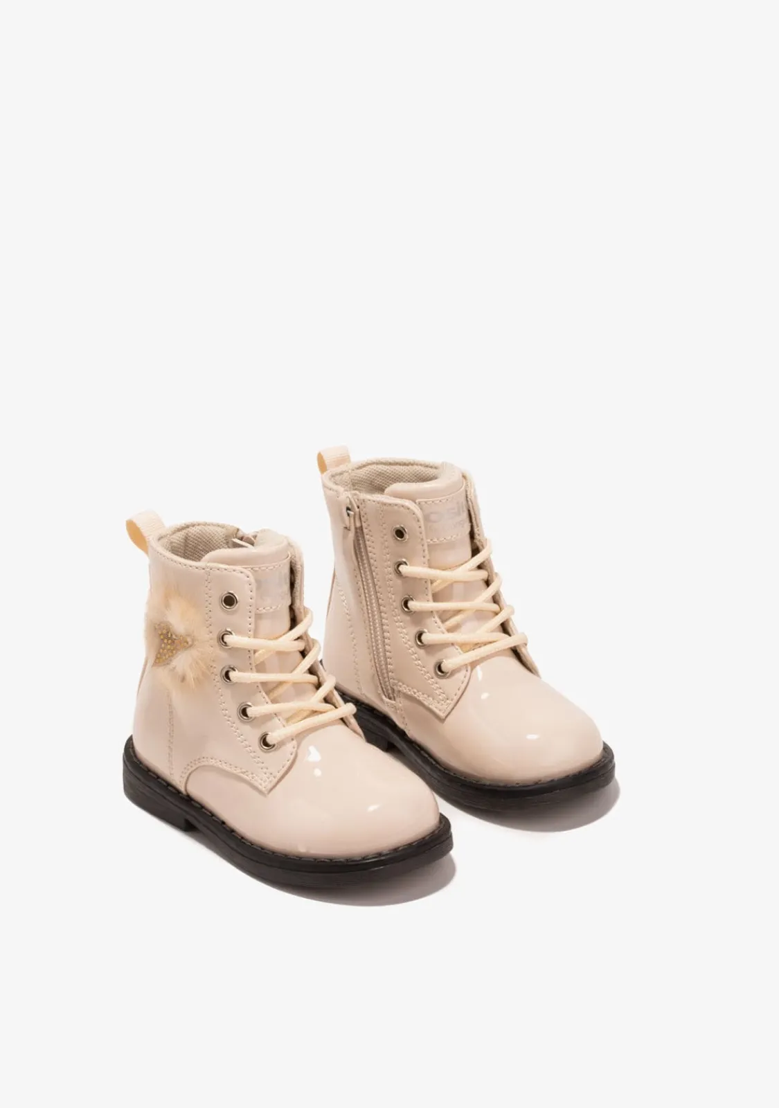 Conguitos Botines De Bebé Pompon Cordones Beige^ Botas|Botas
